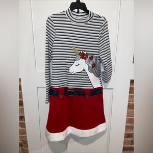 Lilt Girls Red Unicorn Dress XL 14/16 Holiday Dress